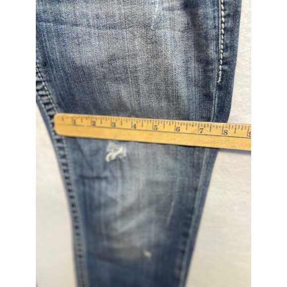 Silver Jeans Tuesday Capris Women's Size 28 Blue Denim Capri Jeans Thick Stitch - Picture 9 of 14